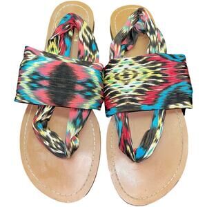 Colin Stuart Colorful Slingback Leather Sandals 5